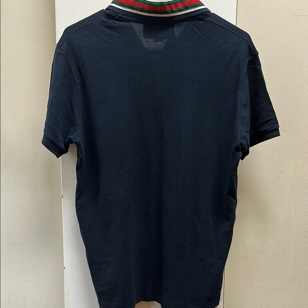 Gucci Blue Polo Shirt with Classic Collar and Short Sleeves